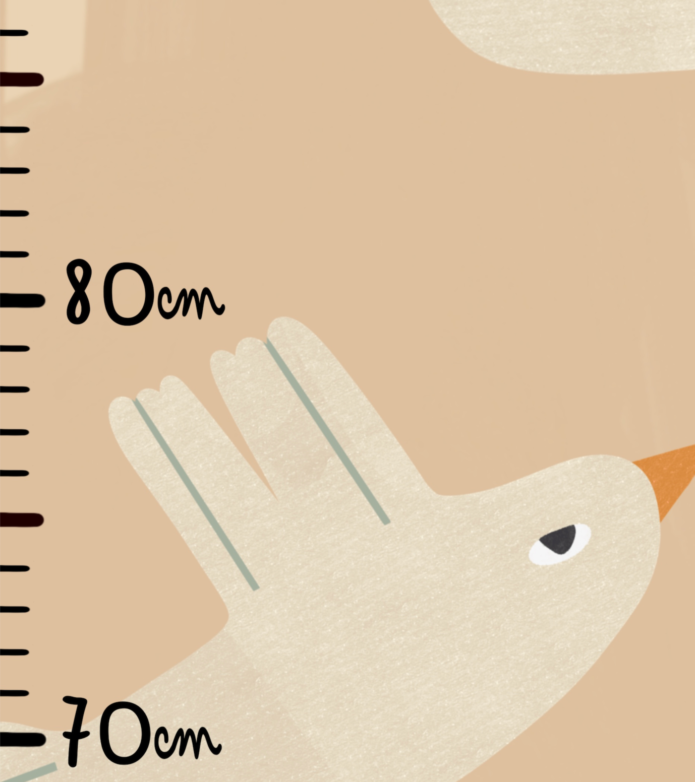 Neutral Bird Canvas Height Chart