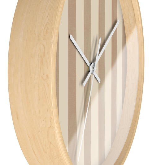 Striped Brown Bamboo Nursery Wall Clock