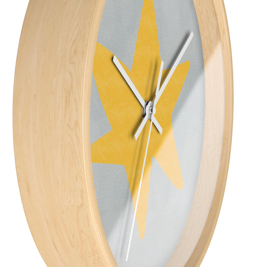 Yellow Star Bamboo Nursery Wall Clock