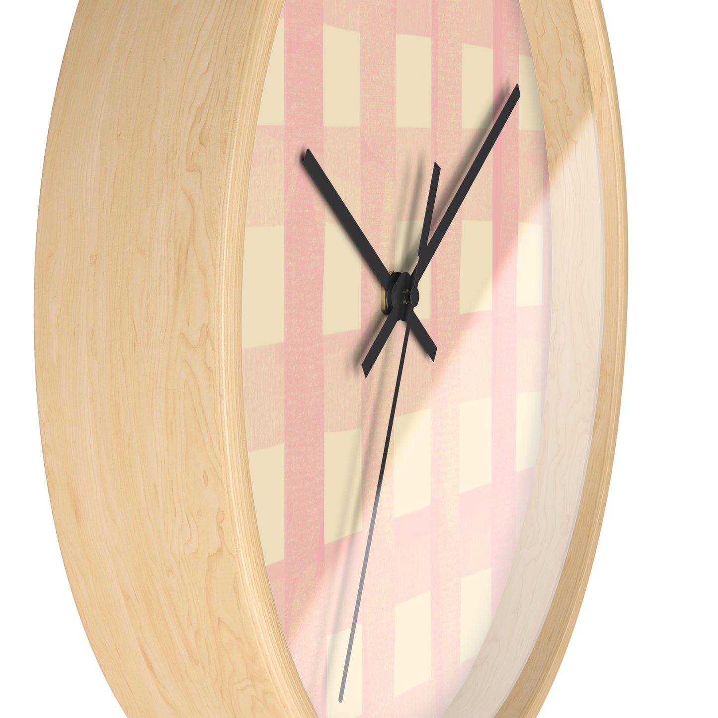 Checkered Pink Nursery Clock