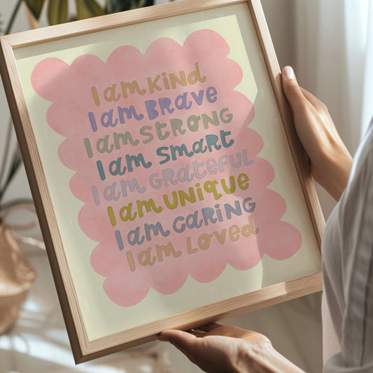 I am Kind Pink Print