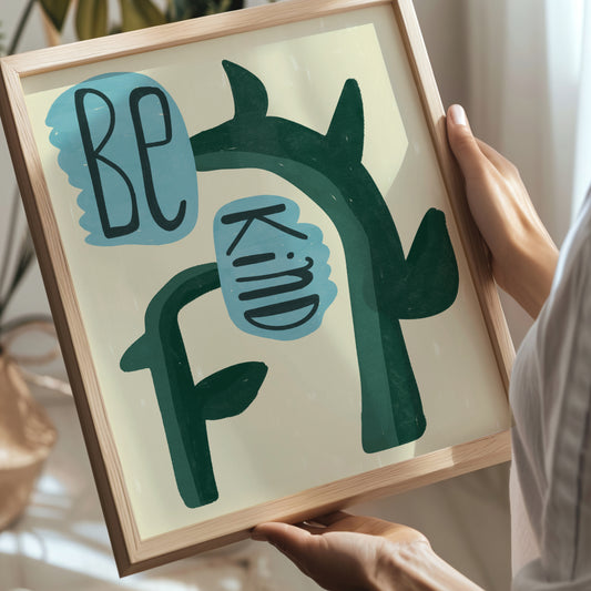 'Be Kind' blue flowers