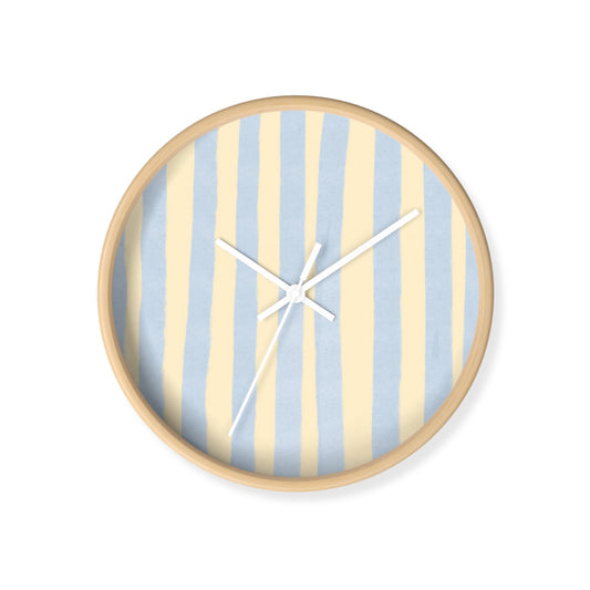 Striped Blue Bamboo Nursery Wall Clock