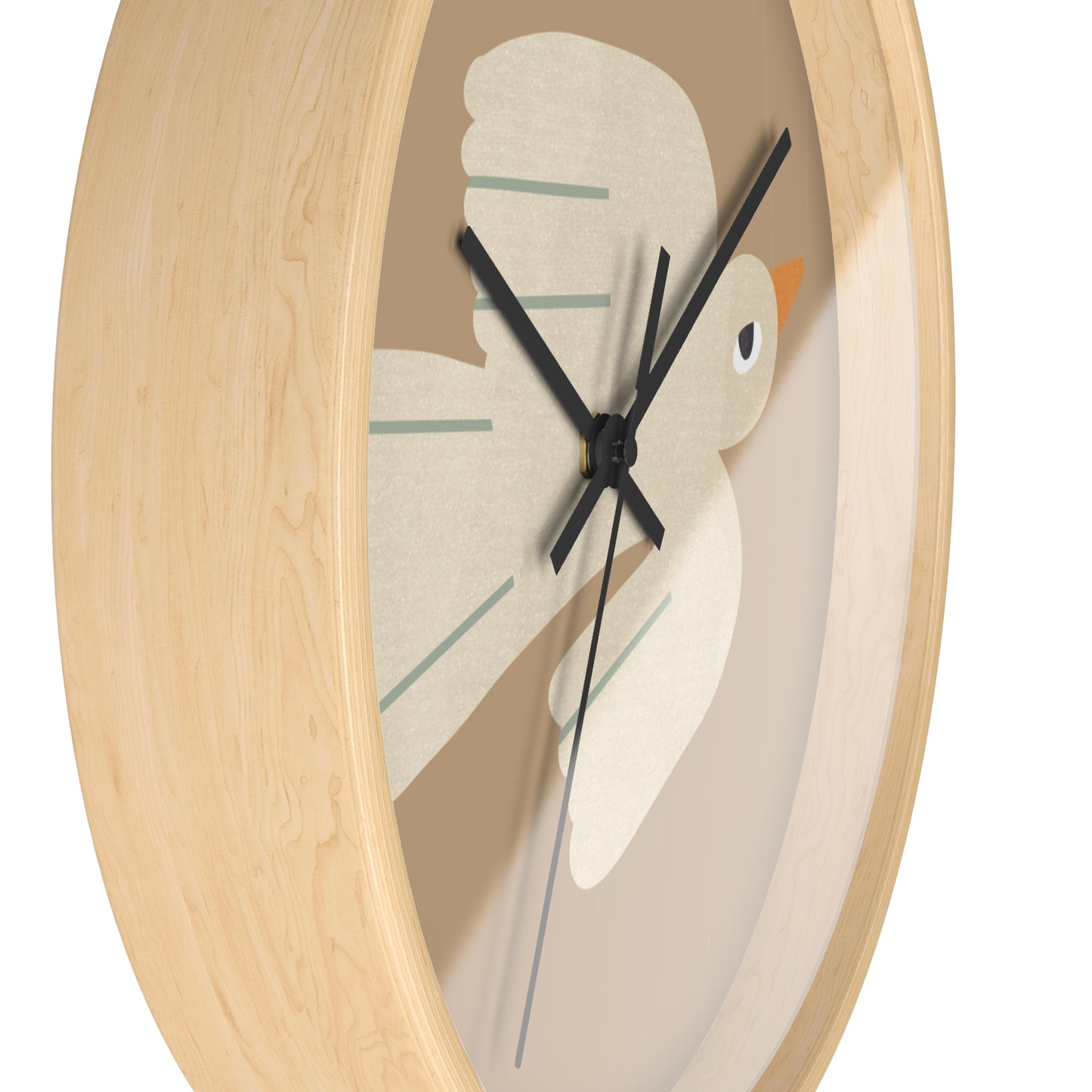 Scandi Bird Bamboo Nursery Wall Clock