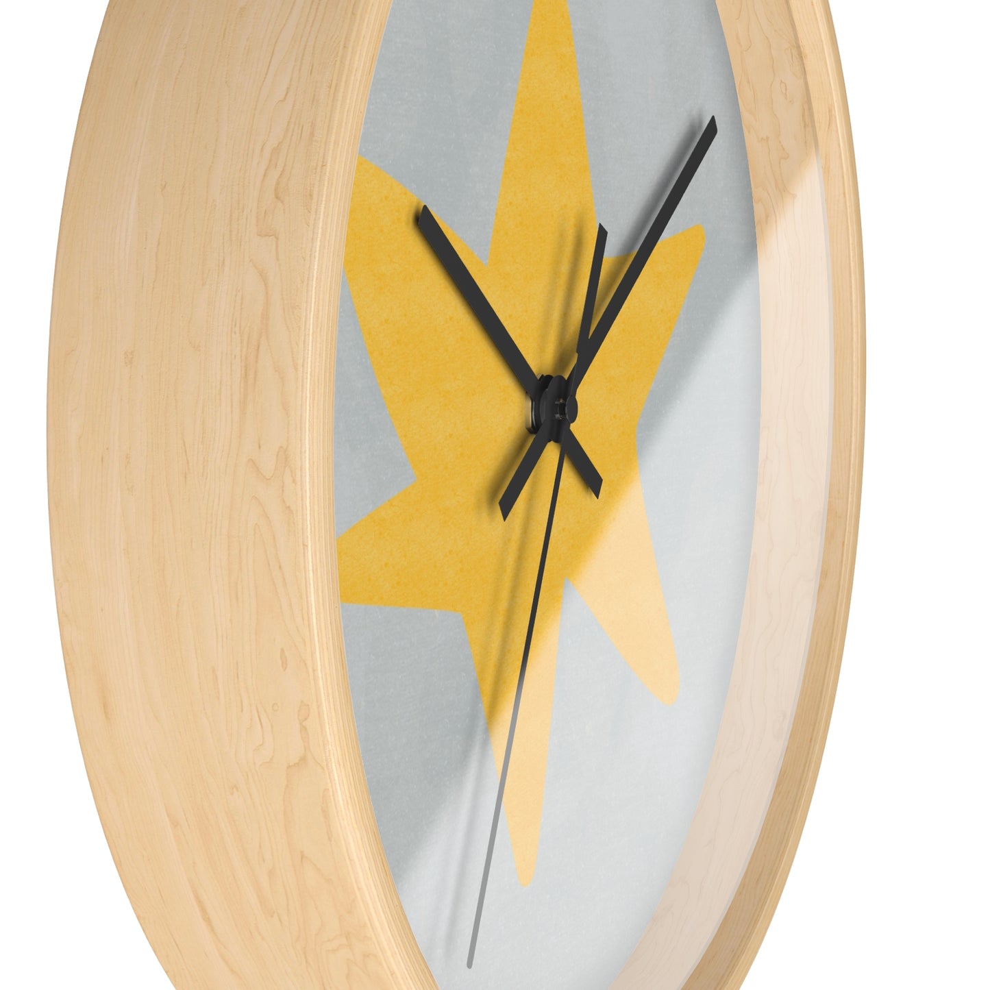 Yellow Star Bamboo Nursery Wall Clock