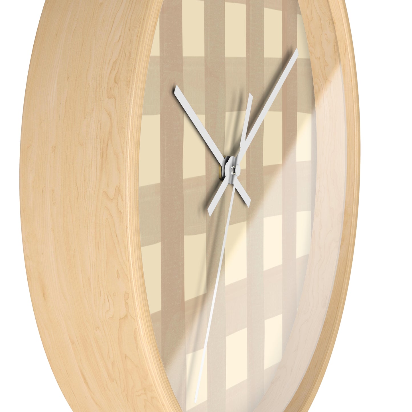 Checkered Brown Bamboo Nursery Wall Clock