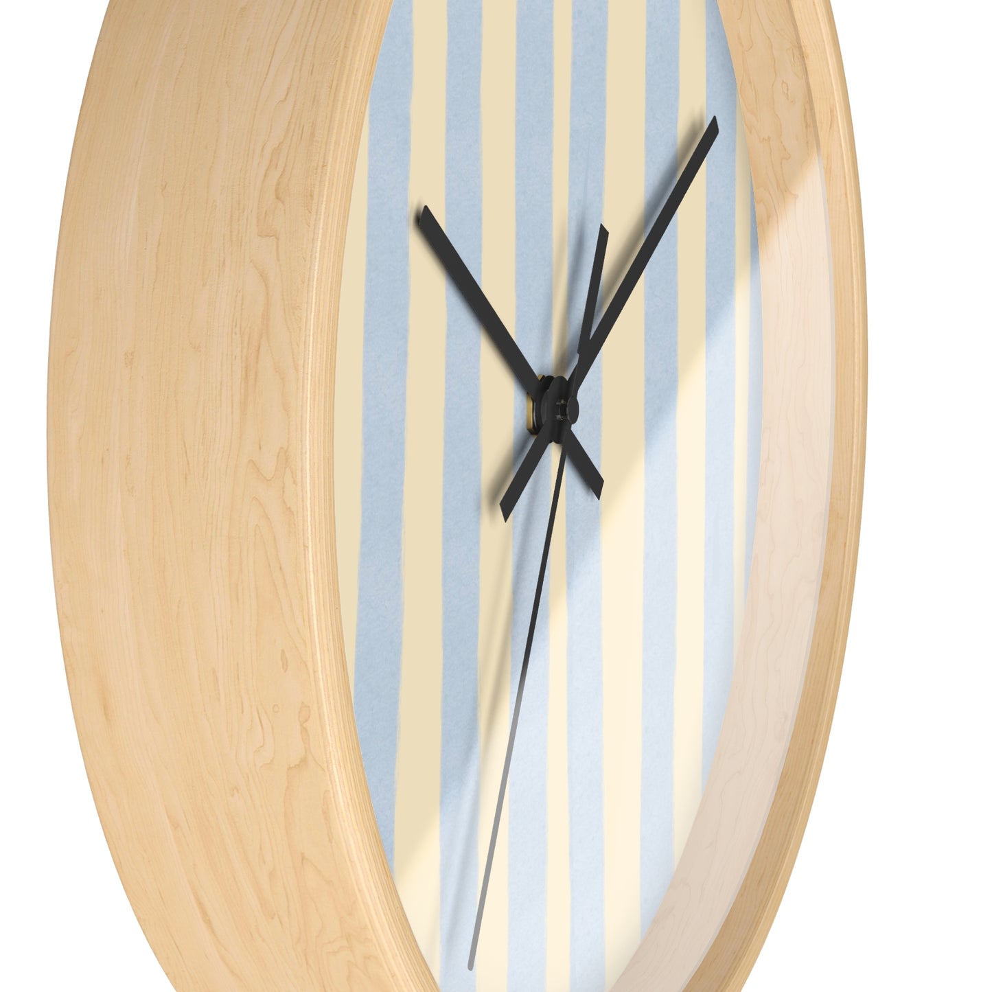Striped Blue Bamboo Nursery Wall Clock