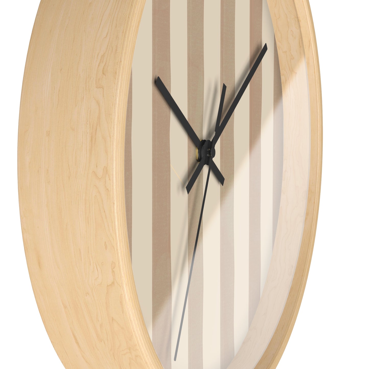 Striped Brown Bamboo Nursery Wall Clock