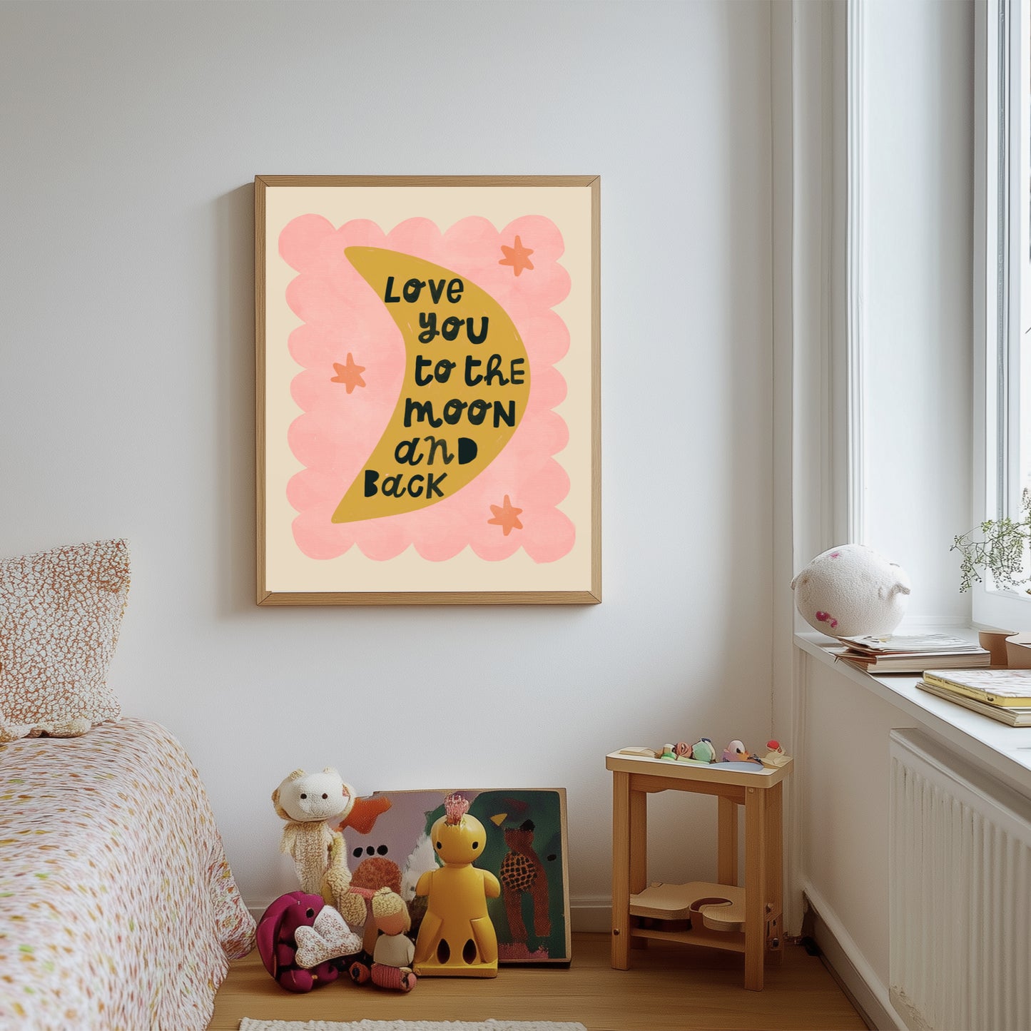 Love You to the Moon and Back Print - Pink