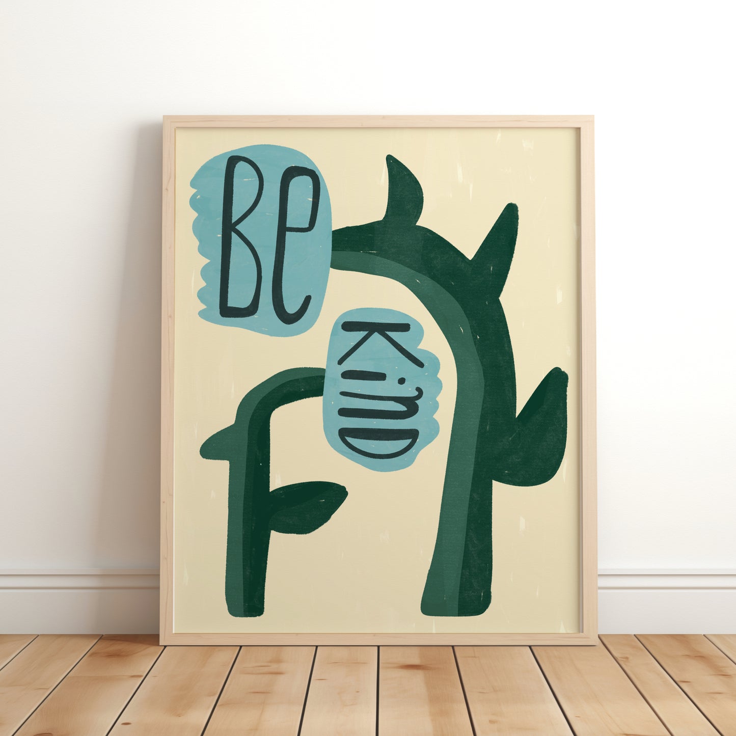 'Be Kind' blue flowers