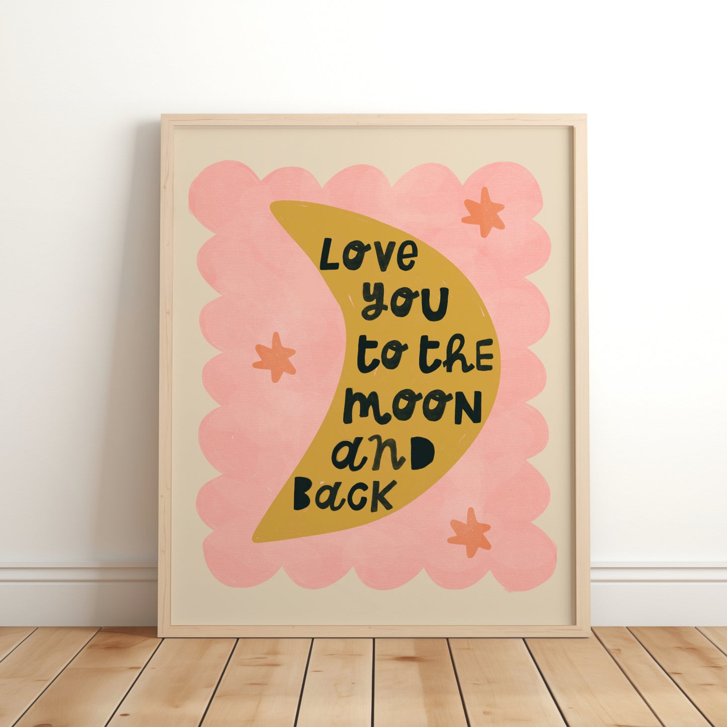 Love You to the Moon and Back Print - Pink